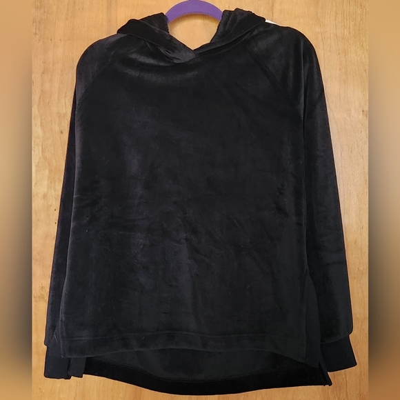 NWT Soft Plush Warm Cozy Hooded Tunic Top, Black Large, Members Mark - Picture 6 of 7